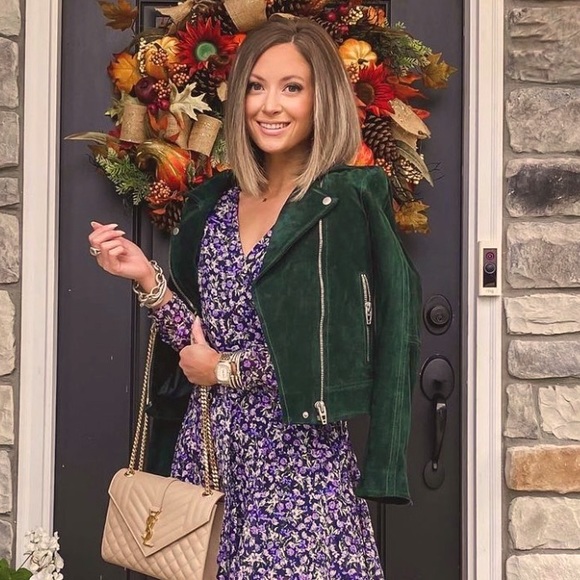 Blank NYC Jackets & Blazers - Blank NYC Green Suede Moto Jacket